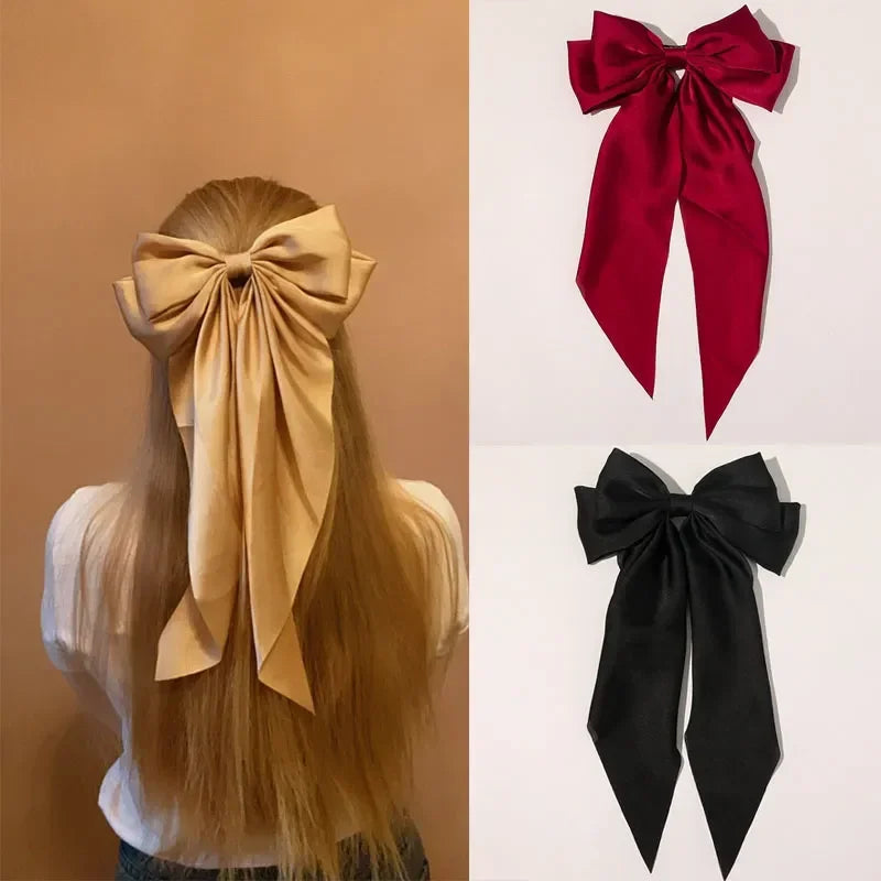 Satin Ribbon Bow Hair Clip – Elegant, Timeless & Effortless