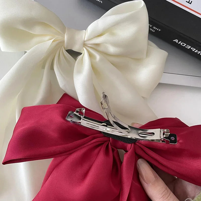 Satin Ribbon Bow Hair Clip – Elegant, Timeless & Effortless