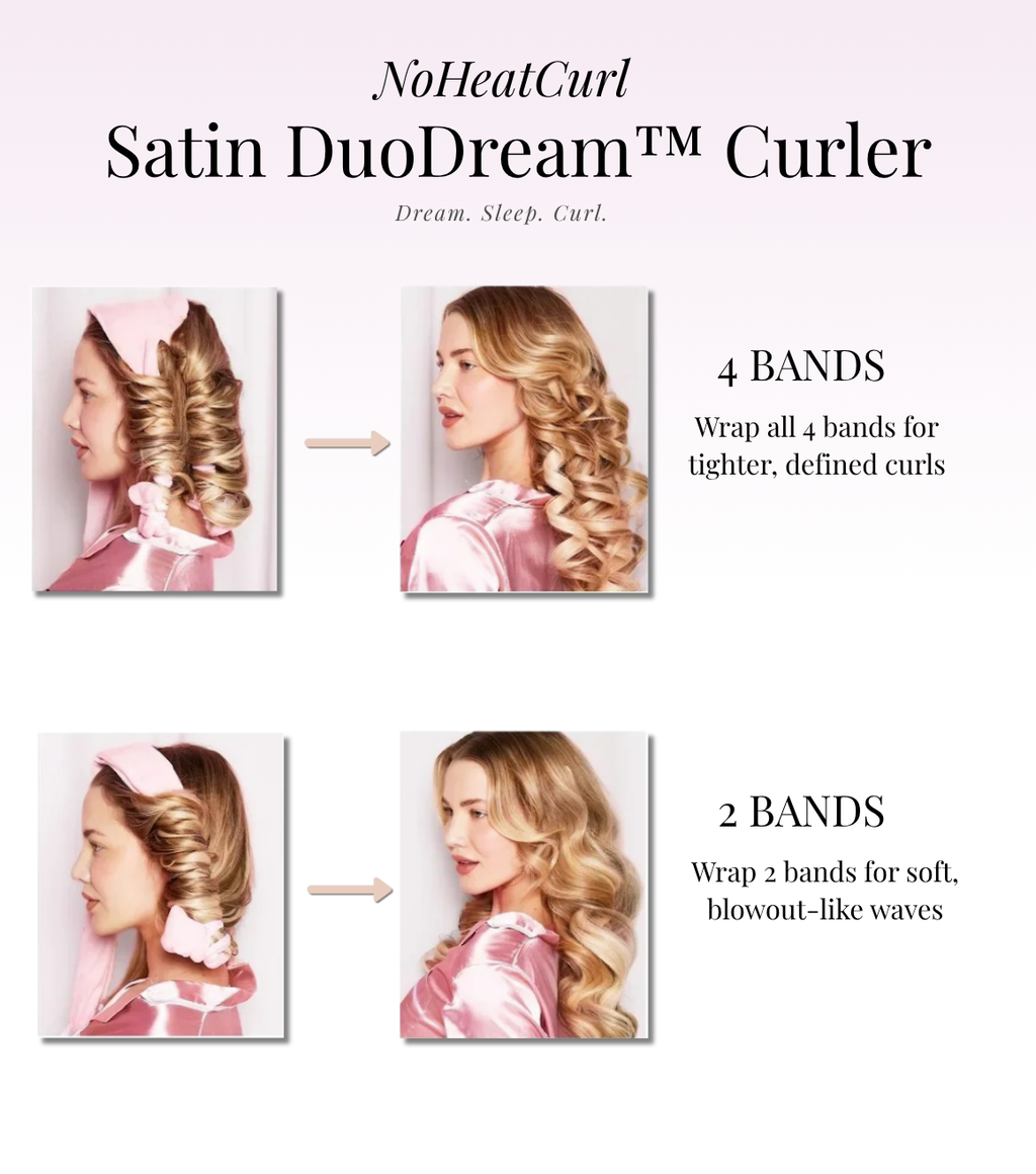 NoHeatCurl Satin DuoDream™ Curler – Heatless, Damage-Free & Effortless Curls