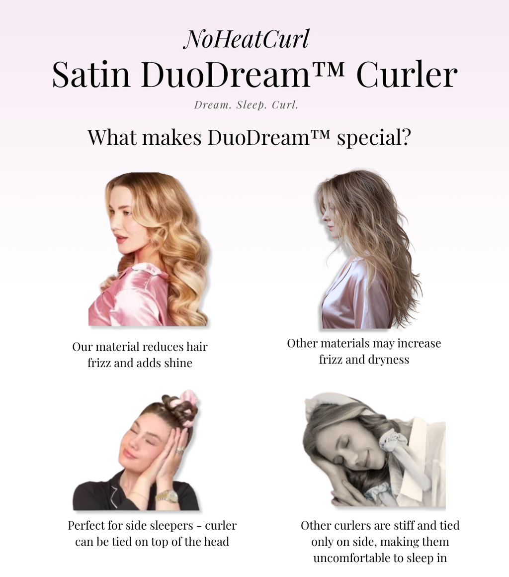 NoHeatCurl Satin DuoDream™ Curler – Heatless, Damage-Free & Effortless Curls