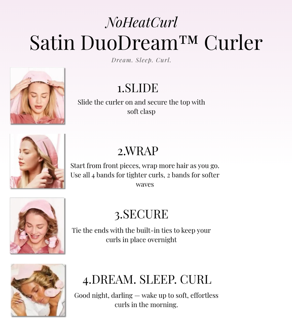 NoHeatCurl Satin DuoDream™ Curler – Heatless, Damage-Free & Effortless Curls