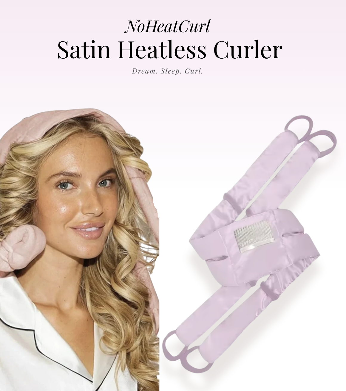 NoHeatCurl Satin DuoDream™ Curler – Heatless, Damage-Free & Effortless Curls